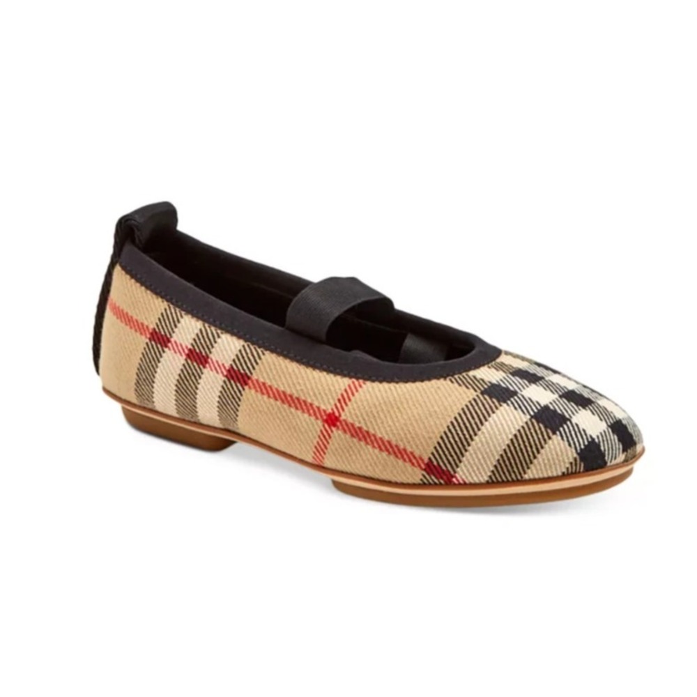Burberry Girls' Mini Grace Vintage Check Ballet Flats Size‎ 27 US 9.5 NEW